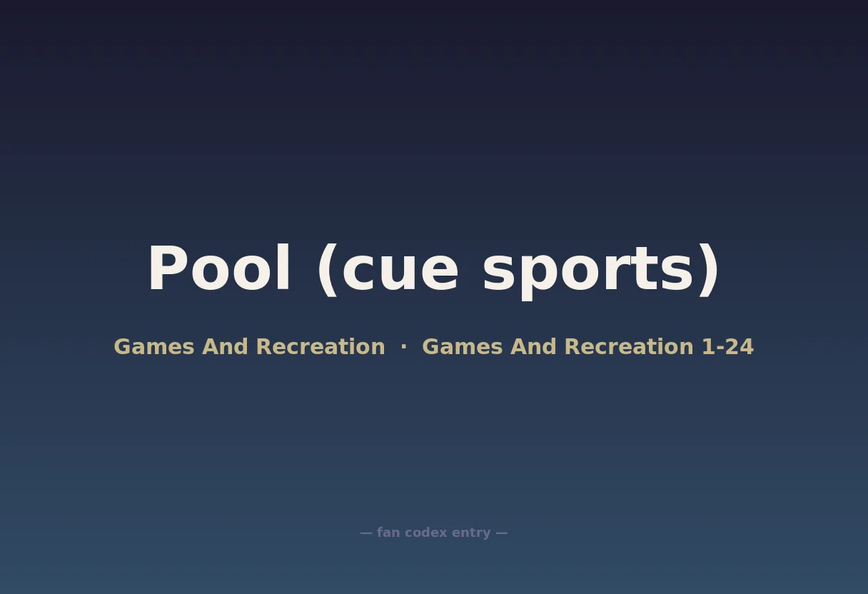 Pool (cue sports)